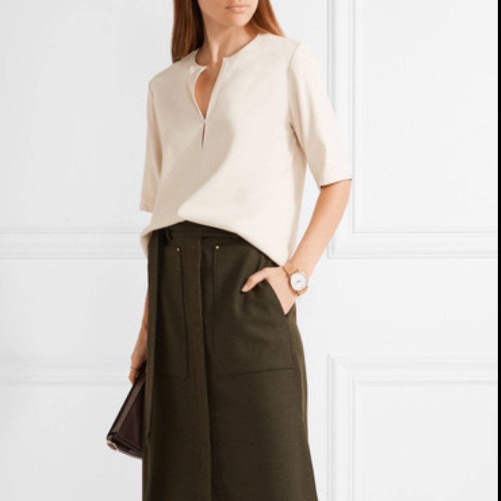 Theory Antazie Crepe Top Ecru